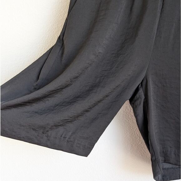 H&M HM Black Satin High Elasticated Waist Short Shorts, size 6 - Picture 5 of 8